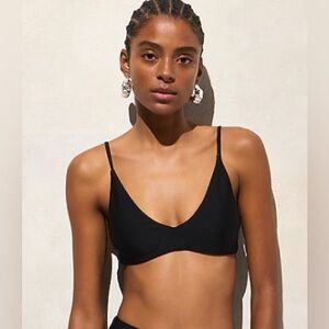 J. Crew Black Lana Bikini Top in Classic Sculpt